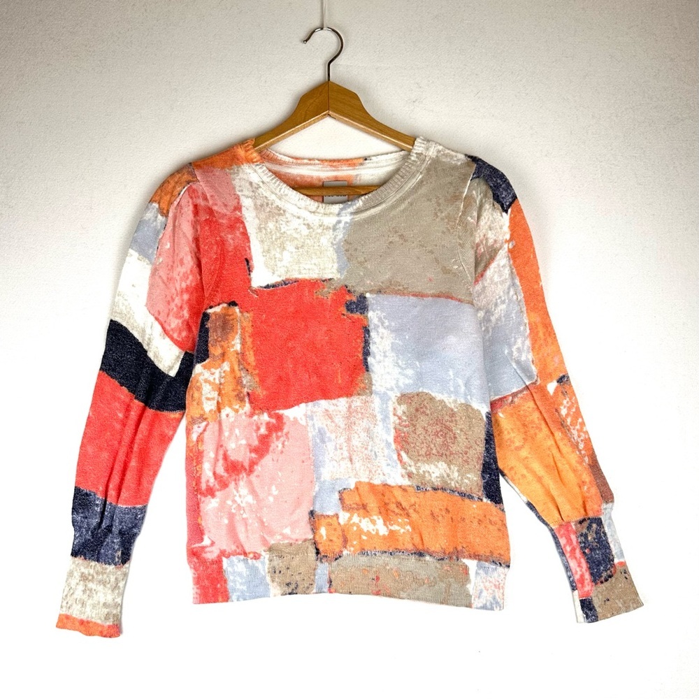 Nic+Zoe‎ Printed Geo Sweater Lightweight Office